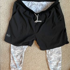 BYLT workout shorts with built in tights